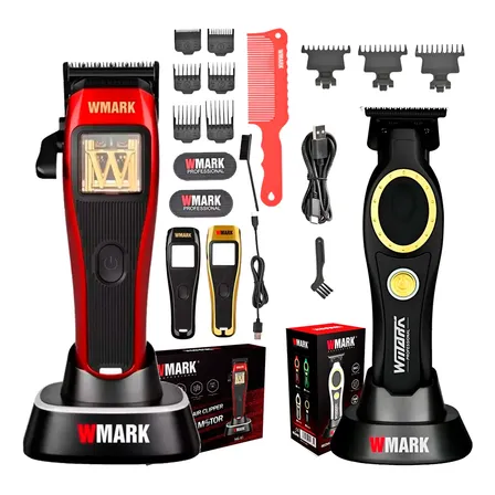 Kit Wmark Clipper Motor Maglev 10.000 Rpm + Trimmer Inalam. Roja ,negra Y Dorada