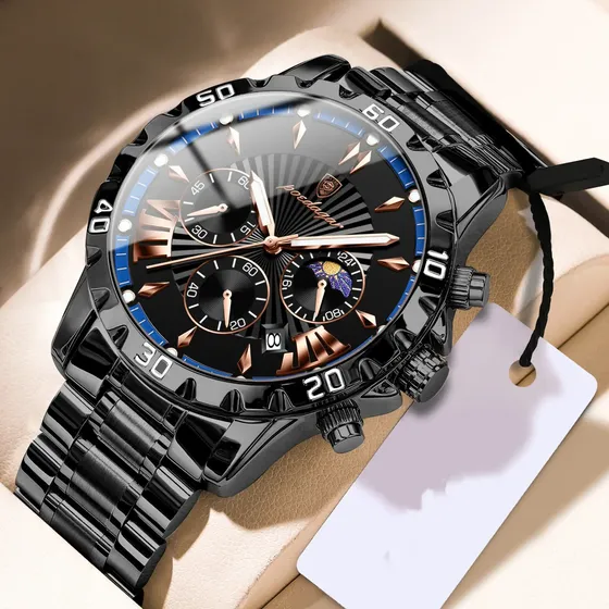 Reloj Hombre Cuarzo Cronógrafo Luminoso Fecha