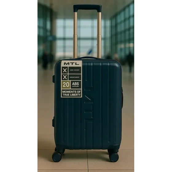 Valija Carry On 20 Pulgadas Mtl Abs Rígida Color Azul Oxford