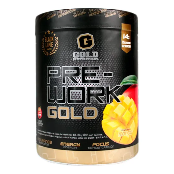 Gold Nutrition Pre Work Pre Entrenamiento Suplemento 280g