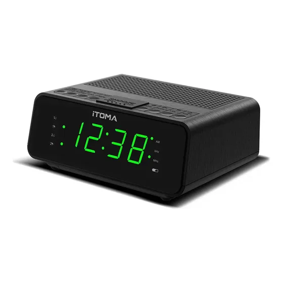 Radio Reloj Fm/am Despertador Digital Led Dimmer Ajustar Negro