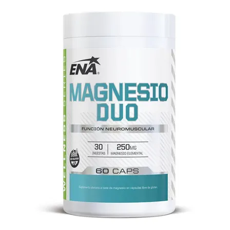 Magnesio Duo ENA Sport Wellness Series x60 Cápsulas 250mg - Función Neuromuscular, Huesos, Músculos y Energía