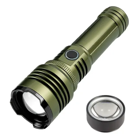 1 Linterna De Encendido De Aleación De Aluminio Con Lente Fr Blanco Verde
