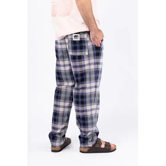 Pantalón Escocés Holgado Corte Recto De Algodón Elastizado
