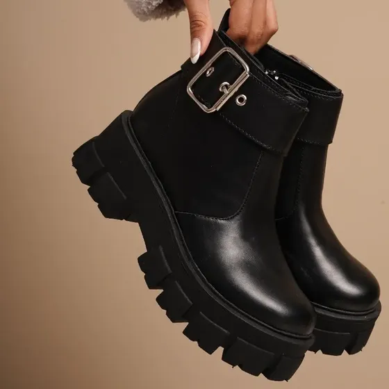 Bota Borcego Mujer Diseño Plataforma Bajos Comodos Nami