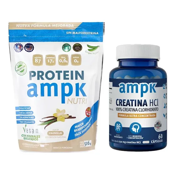 Ampk Proteina Vegana + Creatina Hcl En Capsulas