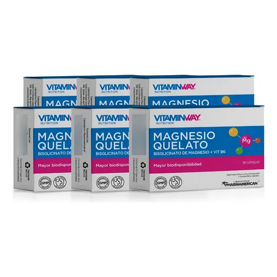 Magnesio Quelato Con Vitamina B6 Vitamin Way X 30 Caps X 6
