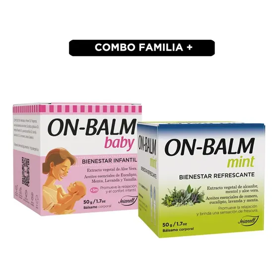 Combo Familia Bálsamos Naturales On Balm Baby Y On Balm Mint