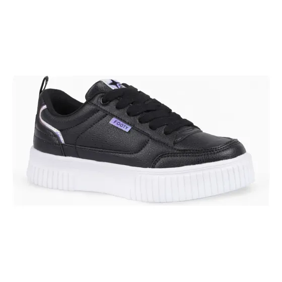 Zapatilla Footy Kicks Basic Negro Colegial Kids Niños