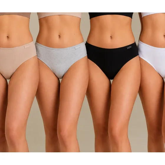 Pack X4 Bombacha Algodón Lycra Mujer Sol Y Oro 7492sy