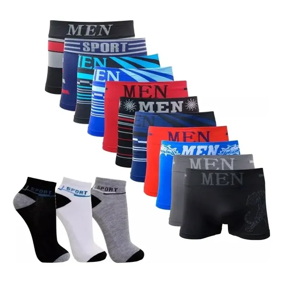 Pack X 12 Boxer + 12 Pares Medias