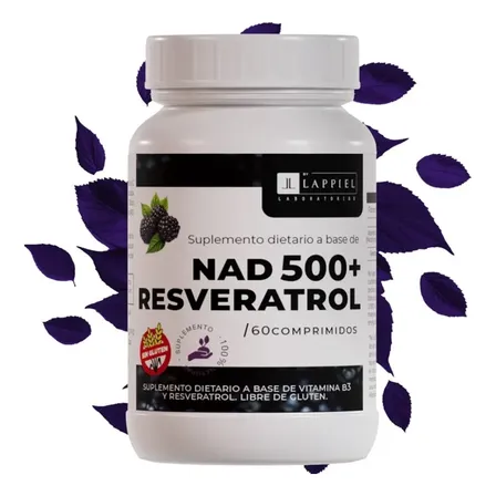 Nad 500 + Resveratrol Lappiel Energía Antiage 60 Cápsulas Sin Sabor