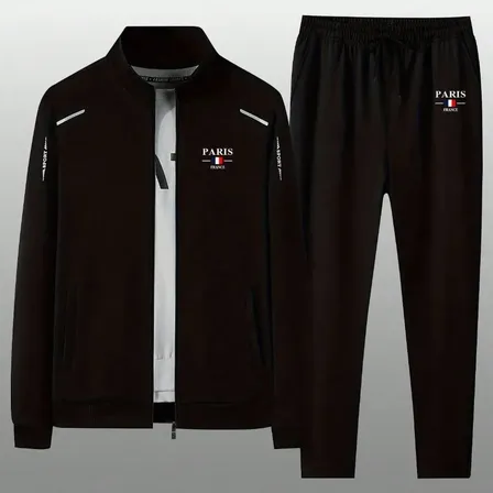 Conjunto Deportivo Hombre Cuello Alto Con Cierre Negro L