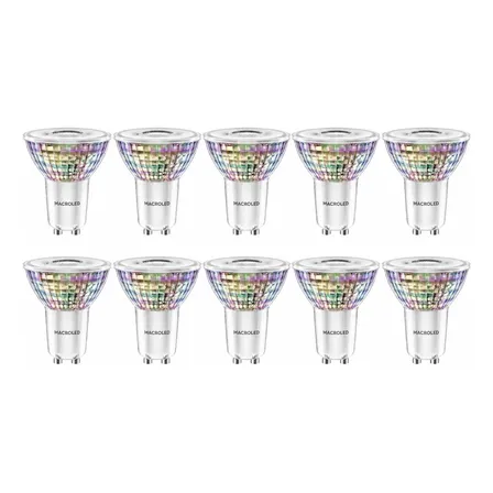 Pack 10 Dicroicas Philips Gu10 4.7w Cálidas 220v Blanco Cálido