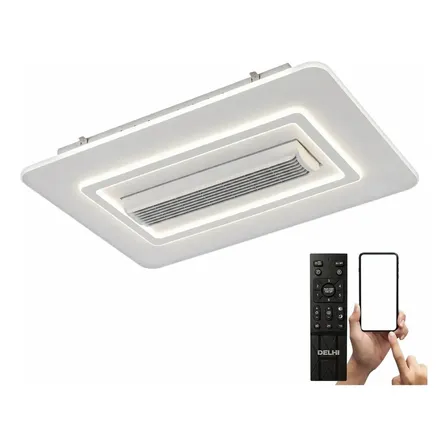 Ventilador De Techo Sin Aspas Delhi 60w Led 6 Velocidades 1.03 M 50 Blanco Plástico 1