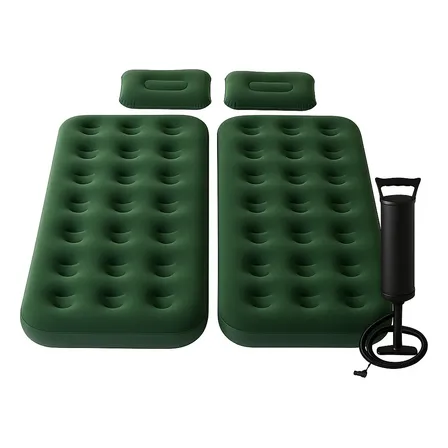 Colchón Inflable Sufin 1 Plaza Pack x2 + Almohadas + Inflador Manual