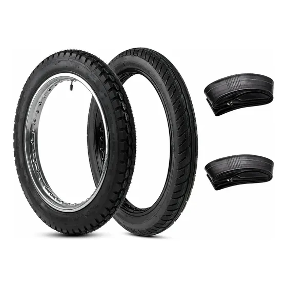 Juego De Cubiertas + Camaras Zanella Zb 110 Motos Coyote
