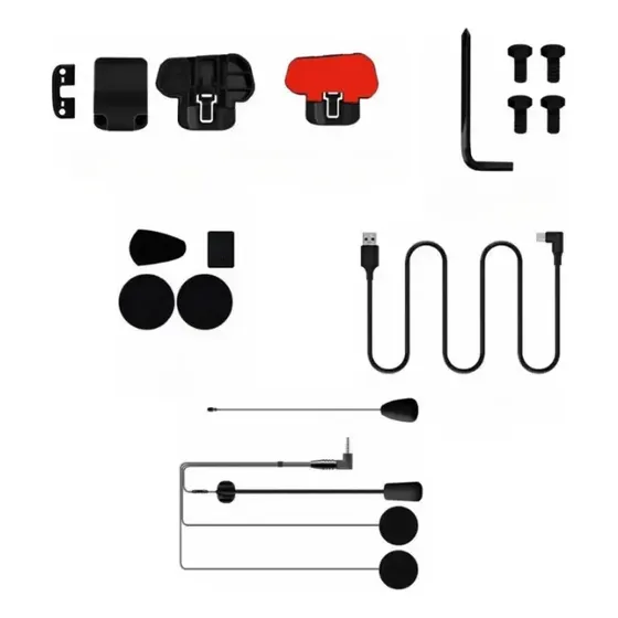 Kit Anclajes, Parlantes, Micrófonos Intercom Fodsports V6s