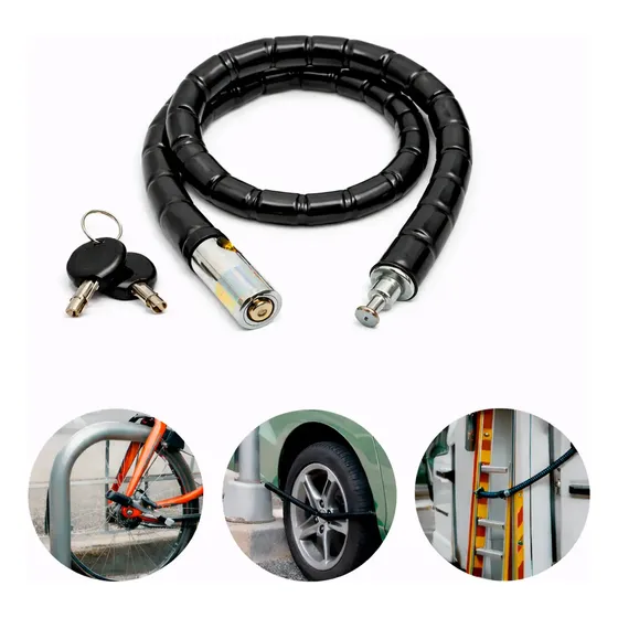 Cadena Linga Seguridad Bicicleta 18mm X 120cm Con 2 Llaves