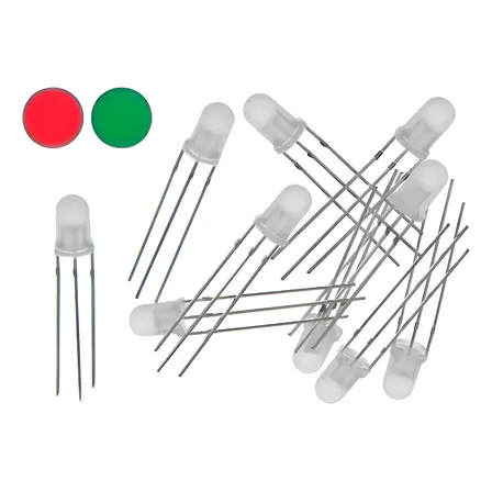 Pack 10 Leds 5mm Bicolor Rojo Verde Anodo Comun Nubbeo Rojo/verde