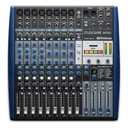 Consola Mezcladora PreSonus StudioLive AR12c de 12 Canales con Bluetooth y USB