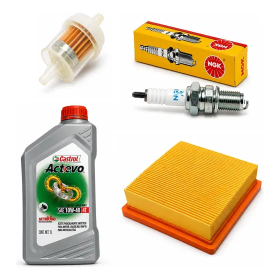 Kit Service Castrol 10w40 Bujia + Filtros Zr 150 M Coyote