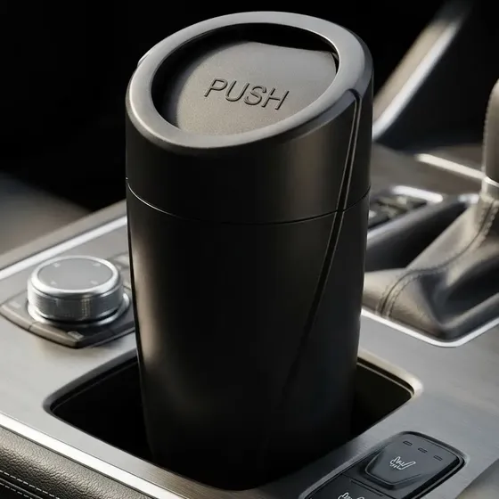 Tacho De Basura Para Auto Multifunción Con Tapa Para Portavasos