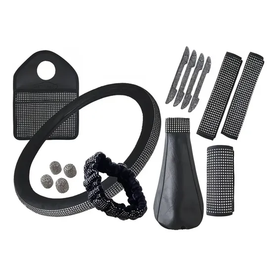 Cubre Volante Brillo Plateado + Accesorios Brillo Glow Auto