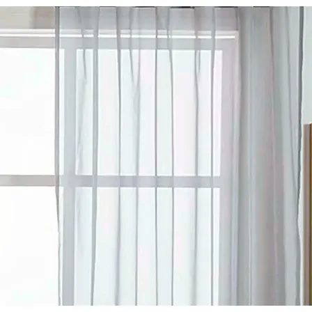 Juego Cortinas Voile 2 Paños 150 X 210 C/u Lista Para Colgar Pasa Barral / Blanco