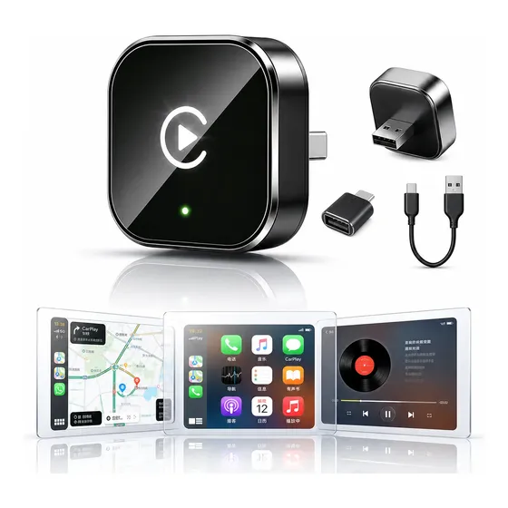 Adaptador Inalambrico Carplay Android Auto 2 En 1 Usb Tipo C, Convertidor Wireless Para Auto, Dongle Bluetooth Wifi Compatible Con Iphone Y Android, Conexion Rapida Para Pantalla Del Vehiculo