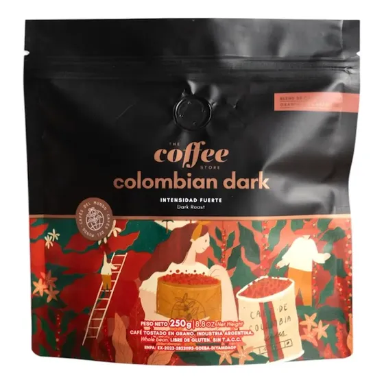 Café de Especialidad Colombian Dark Tostado En Grano 250 gr The Coffee Store
