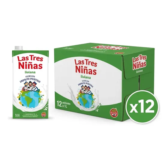 Leche Entera Parcialmente Descremada Las Tres Niñas X 12 U