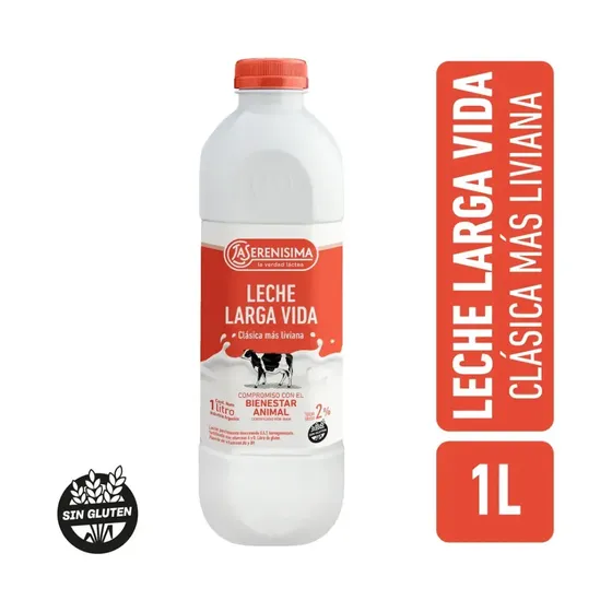 Leche Parcialmente Descremada La Serenisima Larga Vida Botella 1l