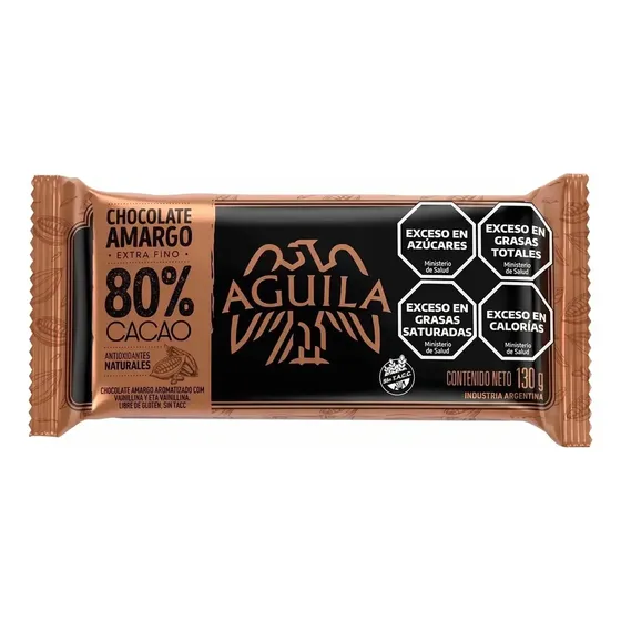 Nuevo! Chocolate Aguila 80% Cacao X130g - Sin Tacc