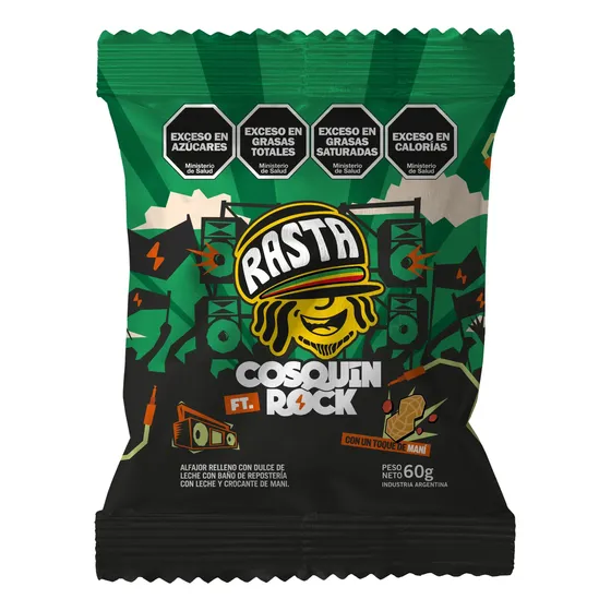 Alfajor Rasta Cosquín Rock Maní 60g - Caja X 12un