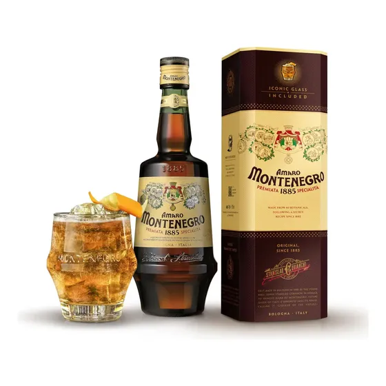 Licor Amaro Montenegro Italiano En Estuche Con Vaso 750 Ml