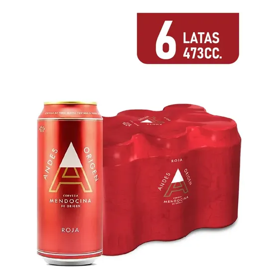 Cerveza Andes Origen Roja Latas 473cc Pack X6 Unidades