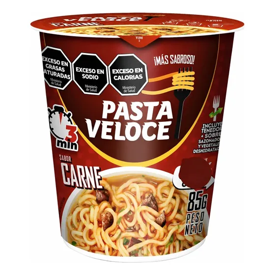 Pasta Instantánea Pasta Veloce Carne X85gr X 12 Un