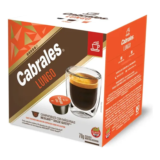 Café lungo en cápsula Cabrales Cápsulas sin TACC