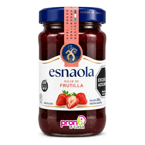 Mermelada Familiar Frutilla Esnaola Frasco 390 G Sin Tacc