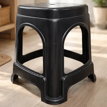 Banqueta Apilable Plástico Brillante Súper-reforzada Pack X4 Brillante Negro