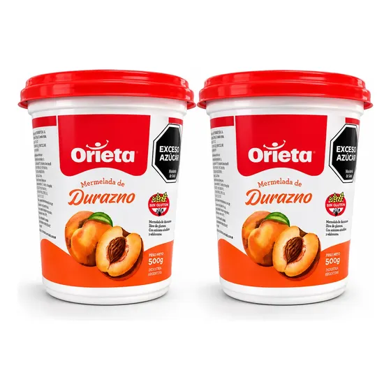 Mermelada Familiar Durazno Orieta X500 Gr X2