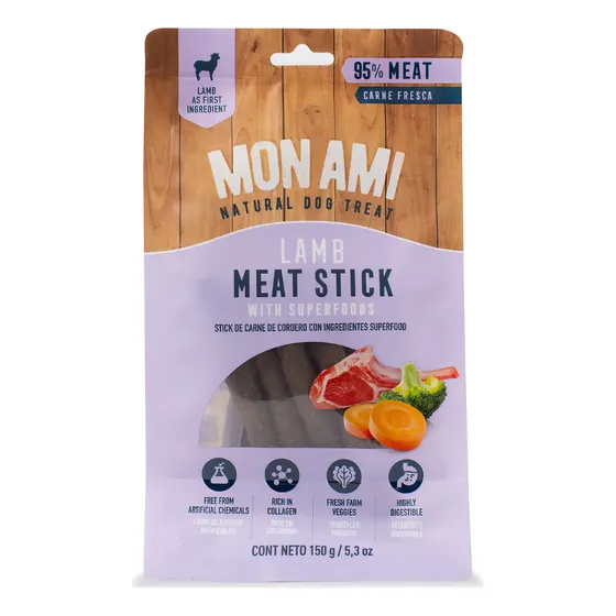 Mon Ami Golosina Snack Palitos Sabor Cordero 150gr Perro