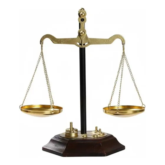 Balanza Decorativa De La Justicia Con Aspecto Café