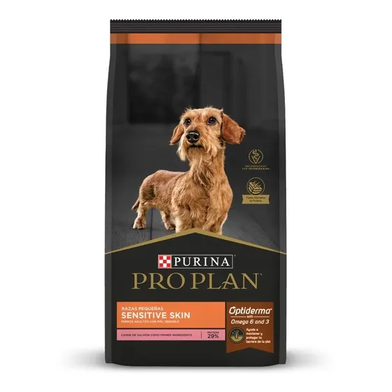 Alimento Pro Plan OptiDerma Sensitive Skin Adult para perro adulto de raza pequeña sabor salmón