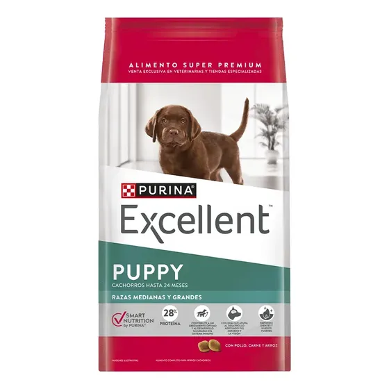 Alimento Excellent Alimento Seco Mediana Grande para perro cachorro de raza mediana y grande sabor pollo y arroz