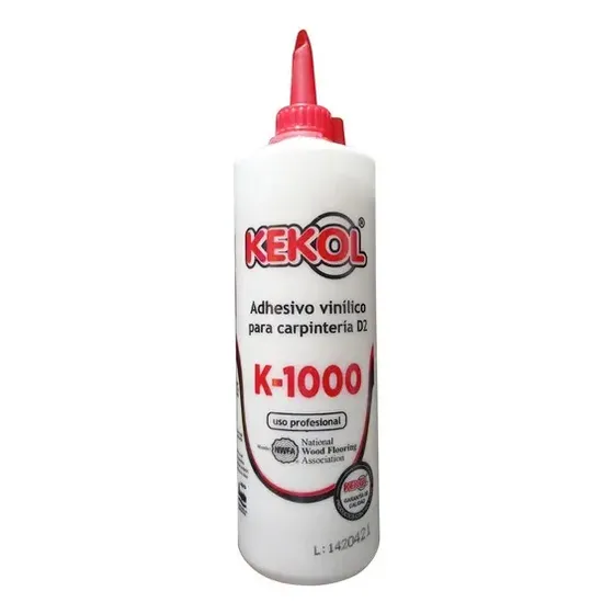 Adhesivo Vinilico Profesional Cola Carpintero Pegamento Kekol K-1000 color blanco de 1 kilo Por unidad