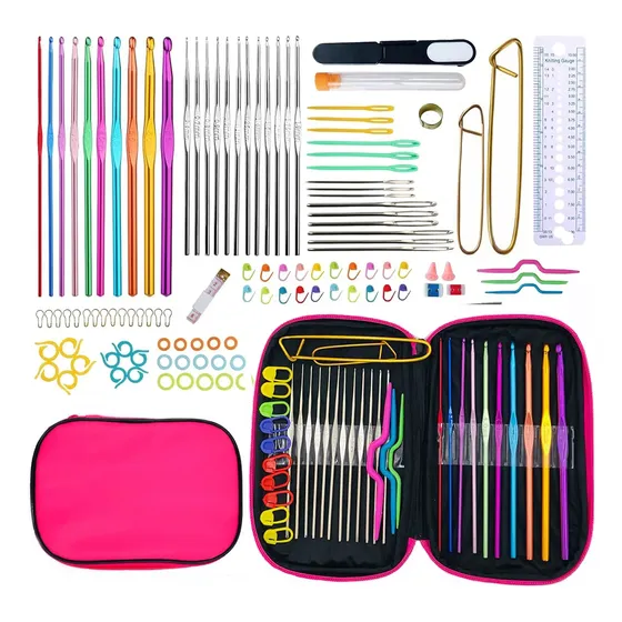 Set Crochet Costura 127 Pcs Kit Agujas Silicona Profesional