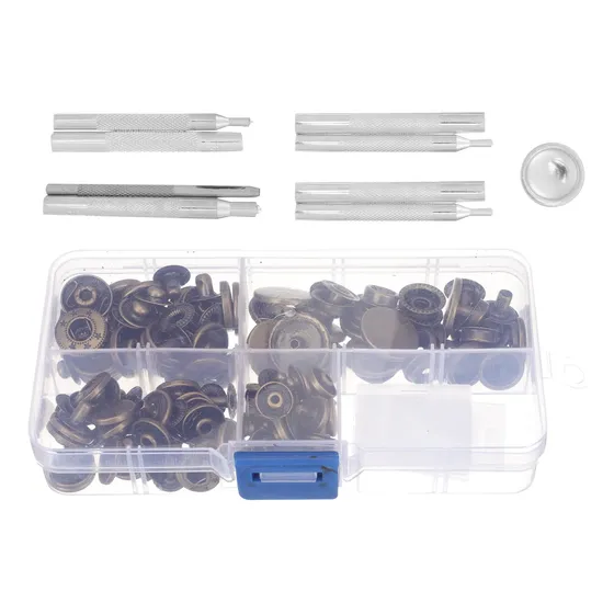 Kit De 40 Broches A Presión Para Cuero, Botones Y Studs