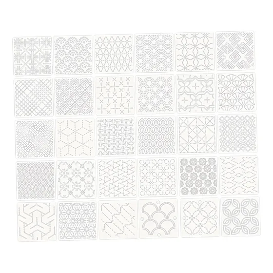 Kit De Plantillas Sashiko Para Coser, Reutilizables, Geométr